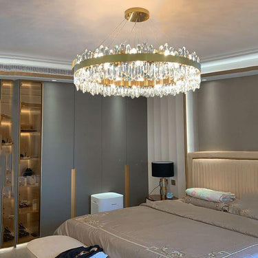 round crystal chandelier
